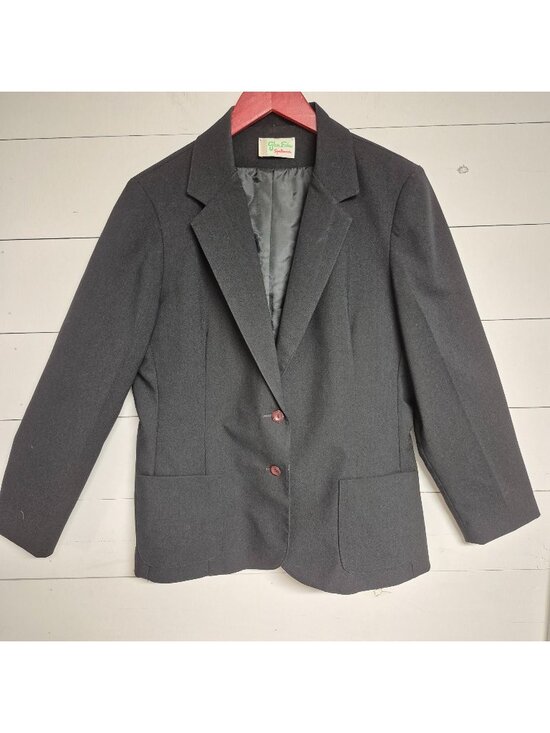Glen Echo Jackets & Blazers - Glen Echo Women's Black Blazer Jacket Size M 2 Button Front